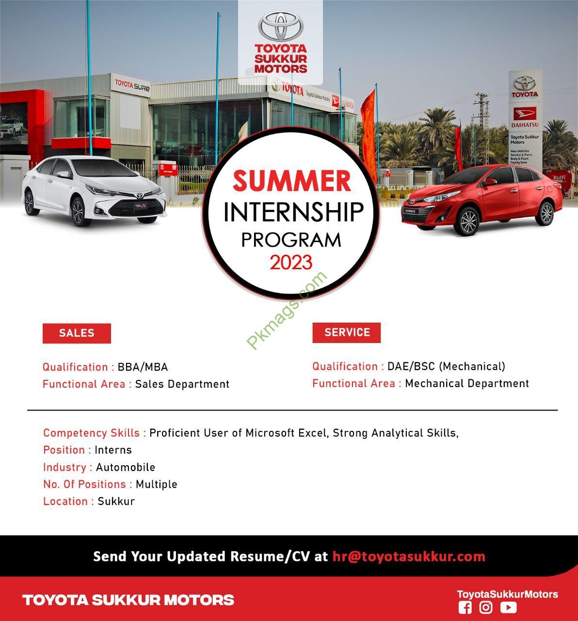 Toyota Motor Summer Internship Program 2023